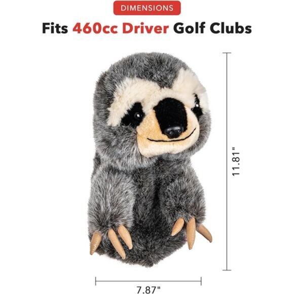 Sloth Golf Driver Headcover | Premium Driver Headcovers | Funny Golf Club Covers - Picture 3 of 7